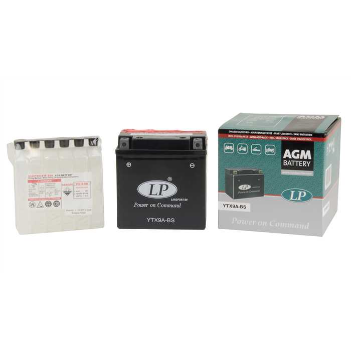 Batterie avec acide YTX9A-BS LANDPORT
